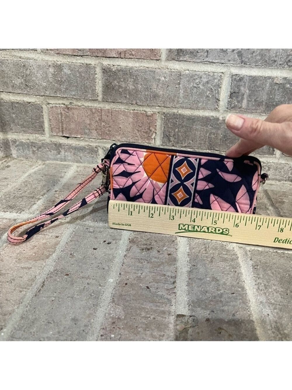 Vera Bradley Pink and Orange Patterned Wristlet - Picture 8 of 8